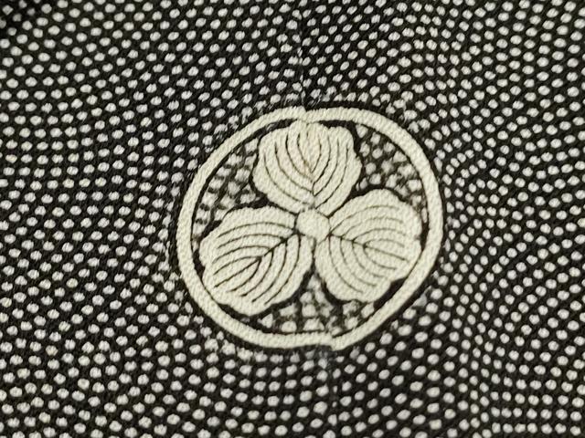 平和屋着物●江戸小紋　鮫小紋柄　黒地　正絹　逸品　CAAS0186th