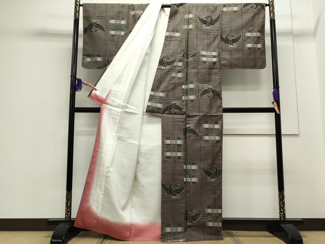平和屋着物●本場大島紬 9マルキ 泥染め 飛鳥文 正絹 逸品 未使用 CAAS0200th