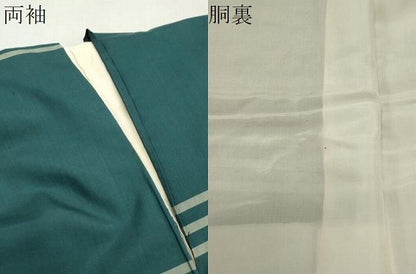 平和屋着物●訪問着 紬地 総刺繍 舟 草葉文 金糸 正絹 逸品 CAAS0217th
