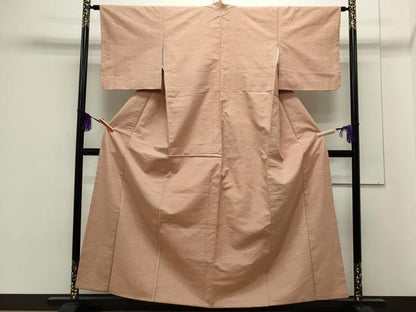 平和屋着物●上質な紬 色無地 宍色 正絹 逸品 CAAS0220th