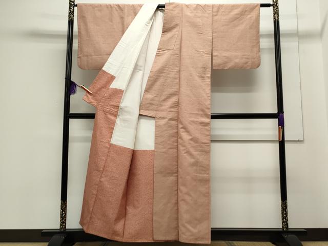 平和屋着物●上質な紬 色無地 宍色 正絹 逸品 CAAS0220th