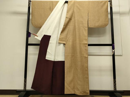 平和屋着物●上質な紬　間道　正絹　逸品　CAAS0221th