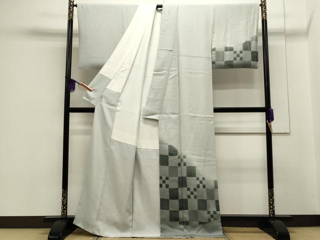 平和屋着物●訪問着 モール織 色紙重ね吉祥文 暈し染め まるやま扱い 正絹 逸品 CAAS0223th