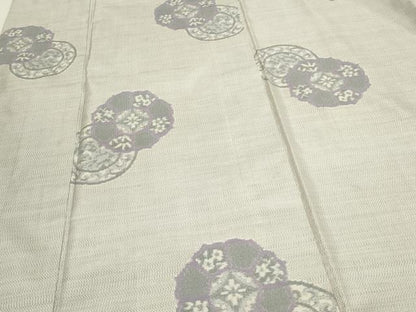 平和屋着物●本場大島紬 白大島 9マルキ 絵皿花文 総絣 正絹 逸品 CAAS0237th