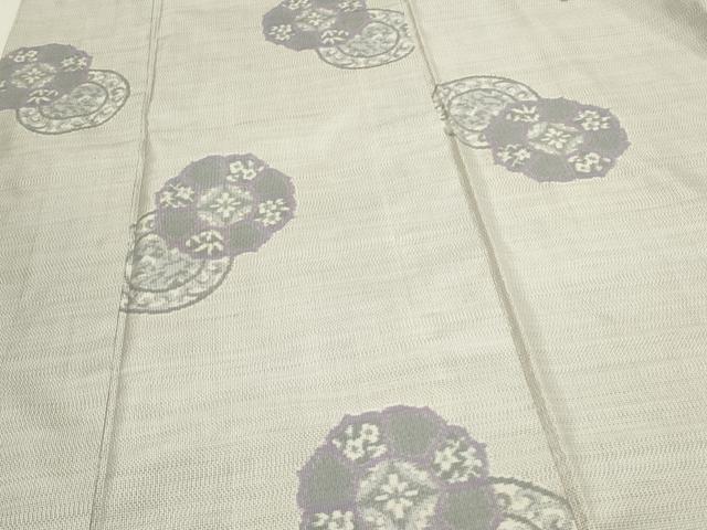 平和屋着物●本場大島紬 白大島 9マルキ 絵皿花文 総絣 正絹 逸品 CAAS0237th