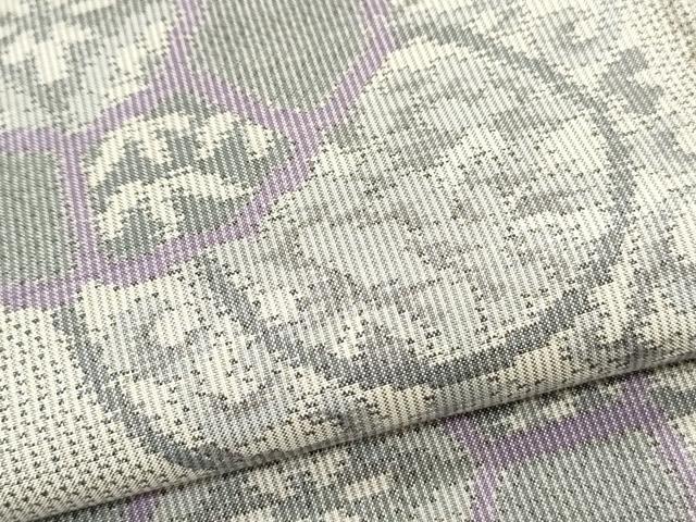 平和屋着物●本場大島紬 白大島 9マルキ 絵皿花文 総絣 正絹 逸品 CAAS0237th