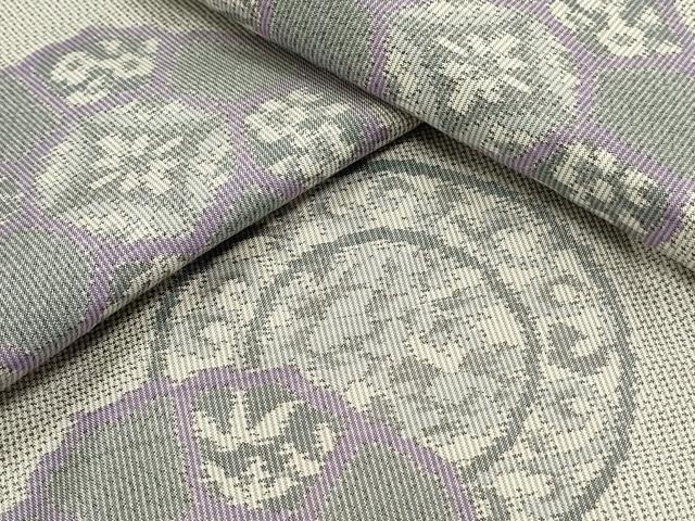 平和屋着物●本場大島紬 白大島 9マルキ 絵皿花文 総絣 正絹 逸品 CAAS0237th