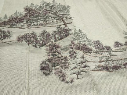 平和屋着物●訪問着 本場染大島紬 作家物 手描き 平等院鳳凰堂 やまと誂製 正絹 逸品 CAAS0241th