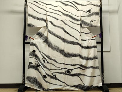 平和屋着物●訪問着 バラ 流水文 金彩 正絹 逸品 CAAS0244th