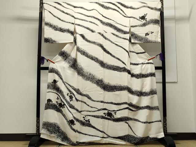 平和屋着物●訪問着 バラ 流水文 金彩 正絹 逸品 CAAS0244th
