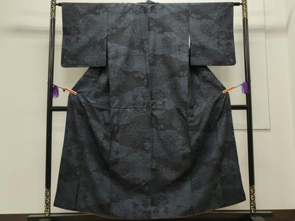 平和屋着物●結城紬　80亀甲　雲重ね吉祥花文　正絹　逸品　CAAS0249th