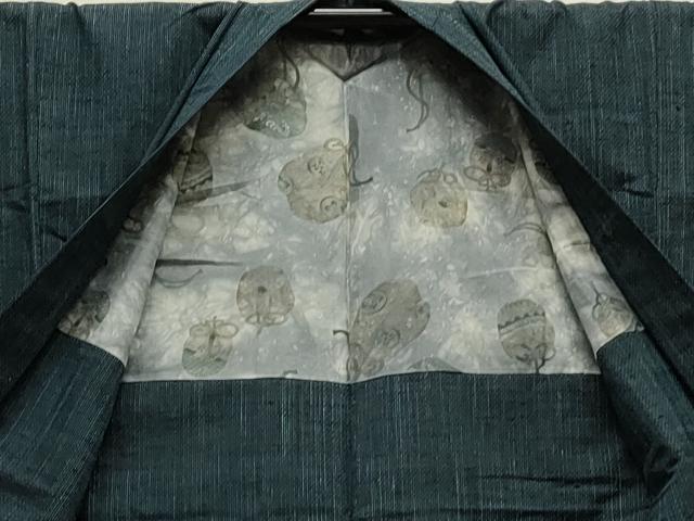 平和屋着物●男性 紬 アンサンブル 吉祥文 正絹 逸品 CAAS0273th