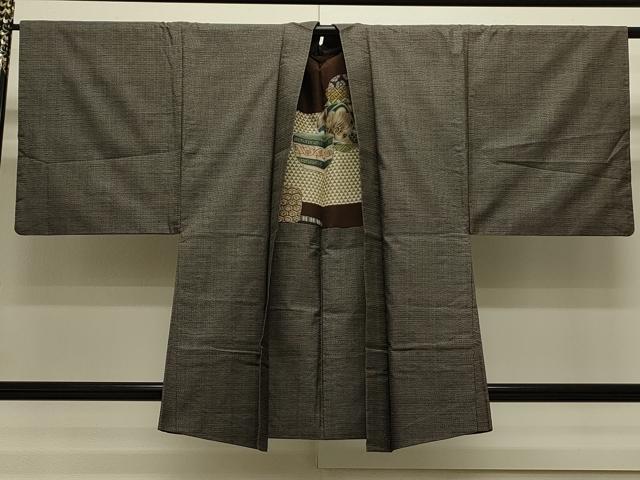 本場大島アンサンブル 平和屋着物○男性 本場大島紬 アンサンブル 100亀甲 総詰め 正絹