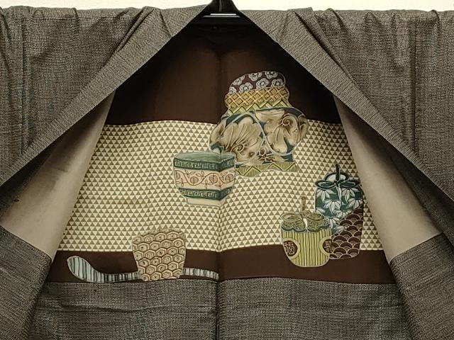 平和屋着物●男性 本場大島紬 アンサンブル 100亀甲 総詰め 正絹 逸品 CAAS0284th