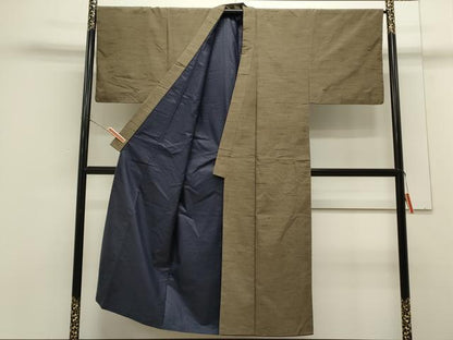 平和屋着物●男性　髭紬羽織セット　樺茶色　正絹　逸品　CAAS0289th