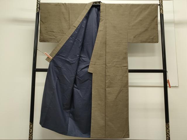 平和屋着物●男性　髭紬羽織セット　樺茶色　正絹　逸品　CAAS0289th
