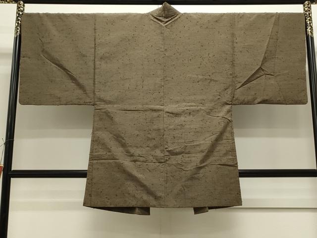 平和屋着物●男性　髭紬羽織セット　樺茶色　正絹　逸品　CAAS0289th