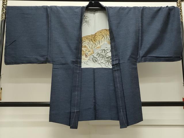 平和屋着物●男性　結城紬　アンサンブル　杢　正絹　逸品　CAAS0294th