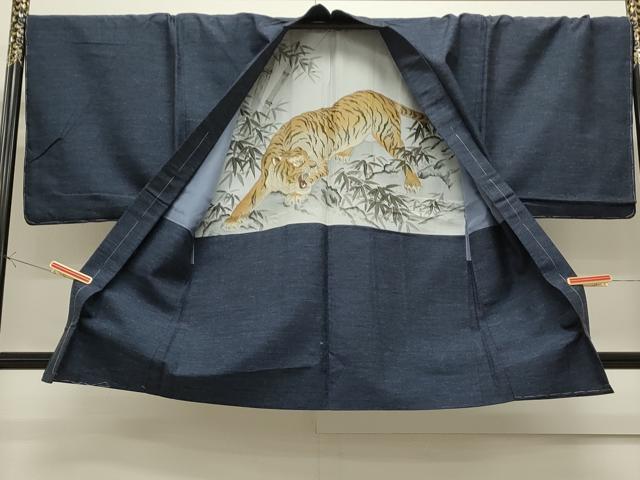 平和屋着物●男性　結城紬　アンサンブル　杢　正絹　逸品　CAAS0294th