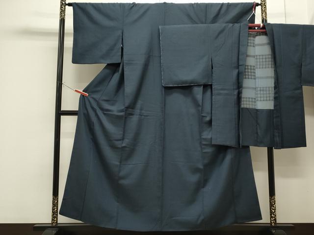 平和屋着物●上質なお召 アンサンブル 100亀甲 正絹 逸品 未使用 CAAS0295th