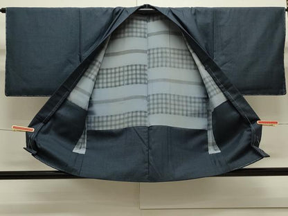 平和屋着物●上質なお召 アンサンブル 100亀甲 正絹 逸品 未使用 CAAS0295th