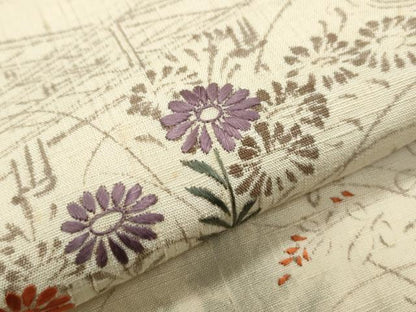 平和屋着物●訪問着　紬地　刺繍　風景文　正絹　逸品　CAAS0321th