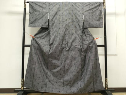 平和屋着物●本場大島紬 9マルキ 麻の葉文様 正絹 逸品 CAAS0323th