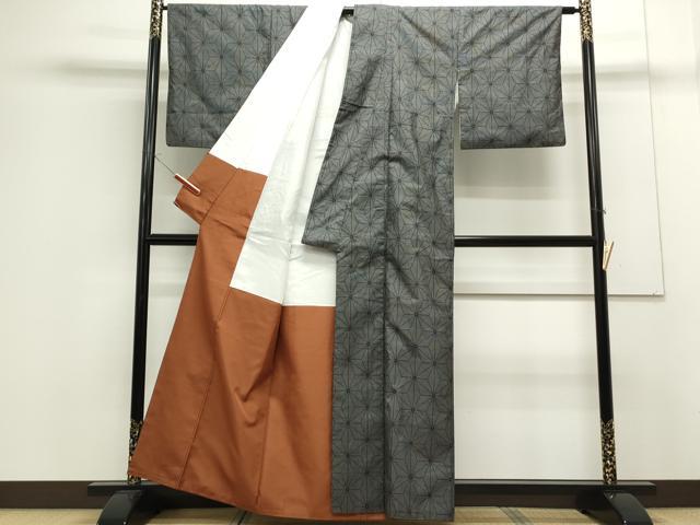 平和屋着物●本場大島紬 9マルキ 麻の葉文様 正絹 逸品 CAAS0323th