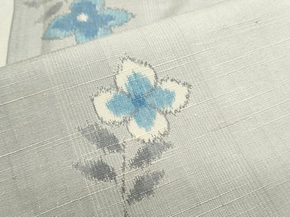 平和屋着物●上質な紬　草花文　正絹　逸品　CAAS0330th