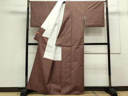 平和屋着物●上質な紬 間道 さが美扱い 正絹 逸品 CAAS0331th