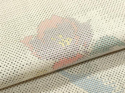 平和屋着物●本場大島紬 白大島 9マルキ 草花文 証紙付き 正絹 逸品 CAAS0341th