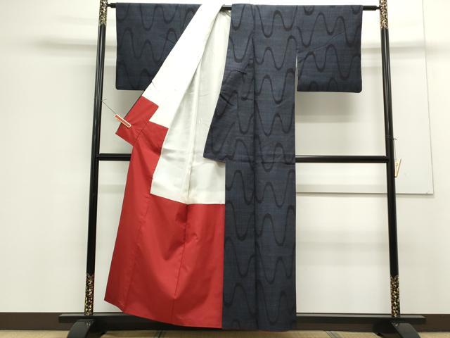 平和屋着物●本場結城紬 80亀甲 吉祥文 正絹 逸品 CAAS0343th