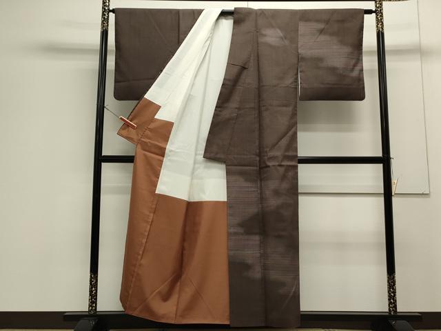 平和屋着物●染色家 岩浅公展　訪問着　紬地　霞文　正絹　逸品　CAAS0347th