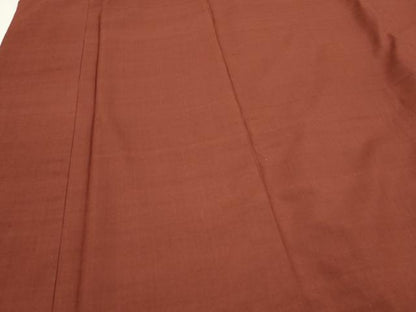 平和屋着物●上質な紬  色無地 栗皮茶色 正絹 逸品 未使用 CAAS0356th