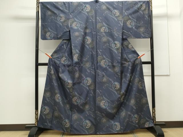 平和屋着物●本場大島紬 9マルキ 吉祥花鳥文 正絹 逸品 CAAS0365th