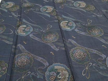 平和屋着物●本場大島紬 9マルキ 吉祥花鳥文 正絹 逸品 CAAS0365th