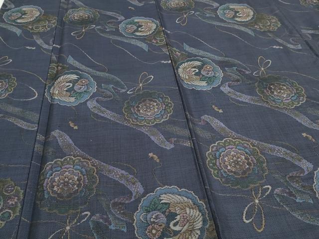 平和屋着物●本場大島紬 9マルキ 吉祥花鳥文 正絹 逸品 CAAS0365th