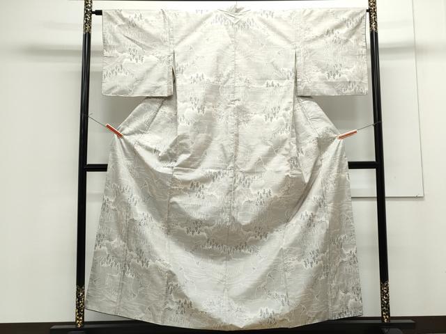 平和屋着物●本場大島紬 白大島 9マルキ 遠山風景文 正絹 逸品 CAAS0370th