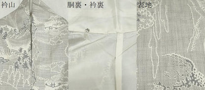 平和屋着物●本場大島紬 白大島 9マルキ 遠山風景文 正絹 逸品 CAAS0370th