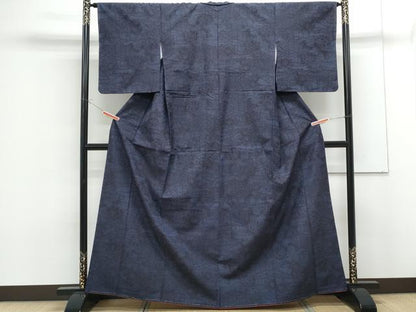 平和屋着物●結城紬　風景花文　正絹　逸品　CAAS0374th