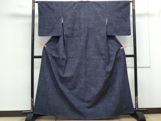 平和屋着物●結城紬　風景花文　正絹　逸品　CAAS0374th