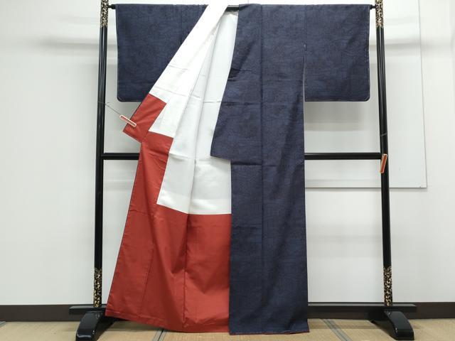 平和屋着物●結城紬　風景花文　正絹　逸品　CAAS0374th