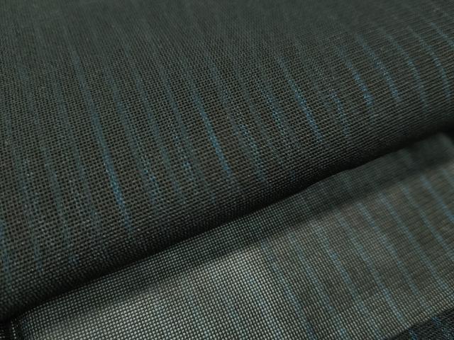 平和屋着物▽道行コート　スリーシーズン　春夏秋　塵除け　紗　縞　ロング丈　黒地　正絹　逸品　CAAS0536vp