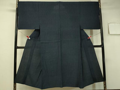 平和屋着物▽男性 結城紬 単衣 雨縞 正絹 逸品 CAAS0670vp