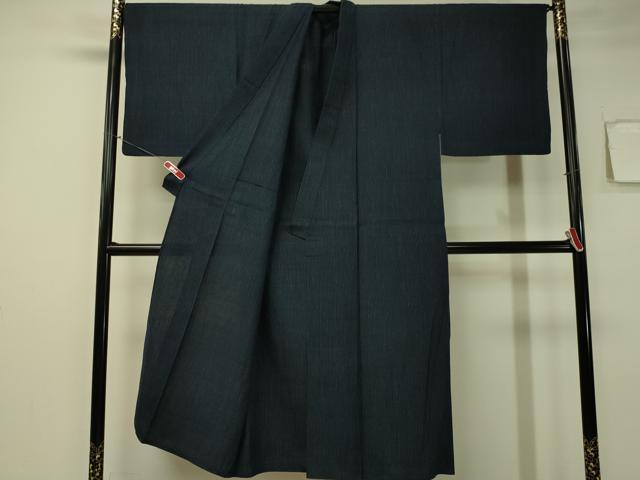 平和屋着物▽男性 結城紬 単衣 雨縞 正絹 逸品 CAAS0670vp