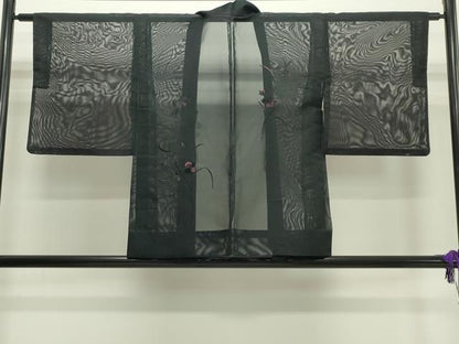 平和屋着物▽中国三大刺繍 スワトウ刺繍 羽織 スリーシーズン 春夏秋 塵除け 紗 草花文 正絹 逸品 CAAS1956gh