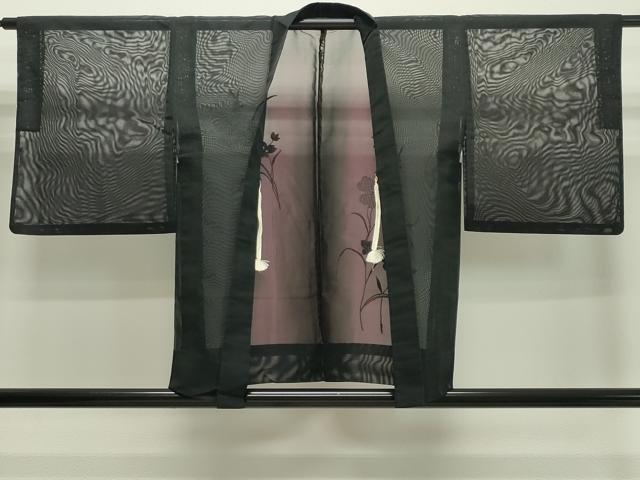 平和屋着物▽中国三大刺繍 スワトウ刺繍 羽織 スリーシーズン 春夏秋 塵除け 紗 草花文 正絹 逸品 CAAS1956gh