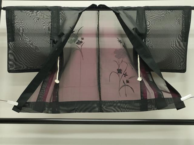 平和屋着物▽中国三大刺繍 スワトウ刺繍 羽織 スリーシーズン 春夏秋 塵除け 紗 草花文 正絹 逸品 CAAS1956gh