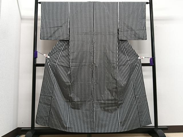 平和屋着物▽小紋 単衣 縞 洗える着物 CAAS2408xi