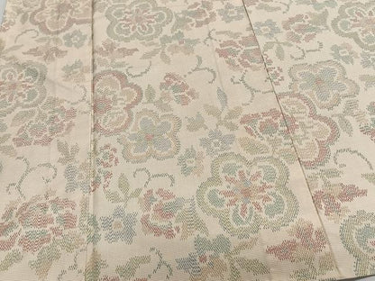 平和屋着物▽上質な紬 単衣 花唐草文 正絹 逸品 CAAS2409xi
